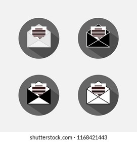 Set Envelope letter icon emblem