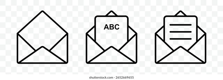 Set of Envelope, Mail icon set. Envelope line icon. Communication , email icon set. Postcard vector illustration