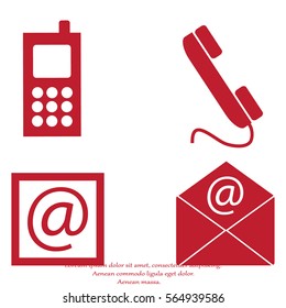 set - envelope, mobile, mail