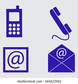 set - envelope, mobile, mail