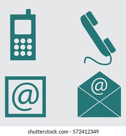 set - envelope, mobile, mail