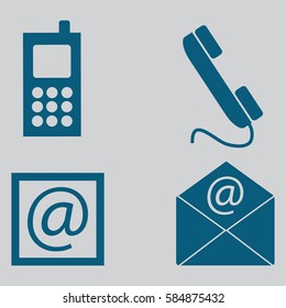 set - envelope, mobile, mail