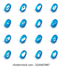 Set Envelope with Valentine heart, Heart, Healed broken, Online dating app and chat, Dating online, Mobile, Key shape and Wedding cake icon. Vector