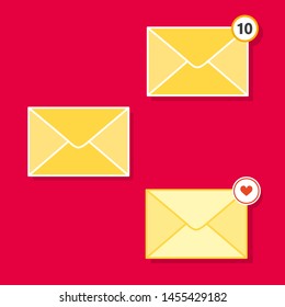 Set of envelope vector illustration.