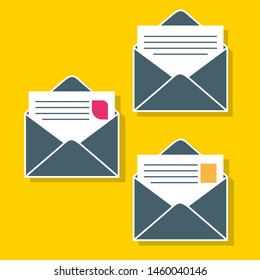 Set of envelope vector illustration.