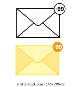 Set of envelope vector illustration.