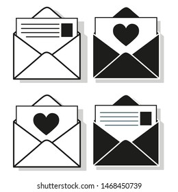 Set of envelope vector illustration.