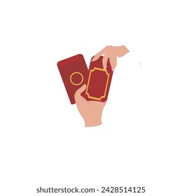 set of envelopes in Chinese New Year red illustration