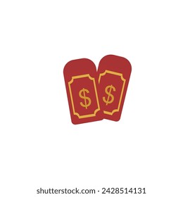 set of envelopes in Chinese New Year red illustration