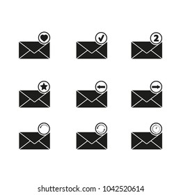 Set of envelopes email icons