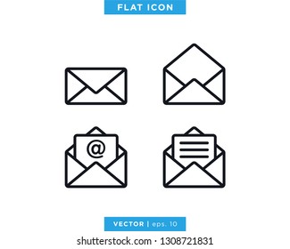 Set of Envelopes Icon Vector Design Template. Mail Symbol