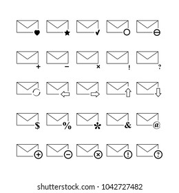 Set of envelopes icons email