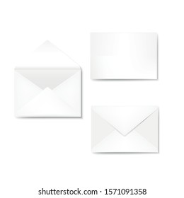 set of envelopes (size C6 ) isolated on white background