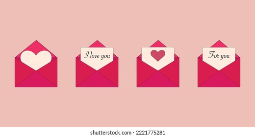 A set of envelopes for Valentine's Day.
