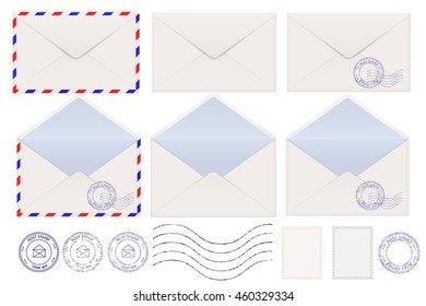 Set of envelopes. Vector illustration isolated on white background