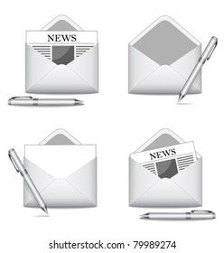 Set of envelops with news