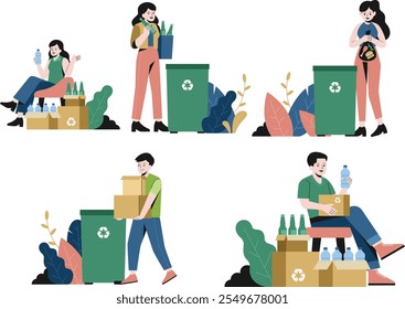 um conjunto de dias de ambiente ilustração
