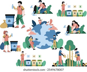 um conjunto de dias de ambiente ilustração
