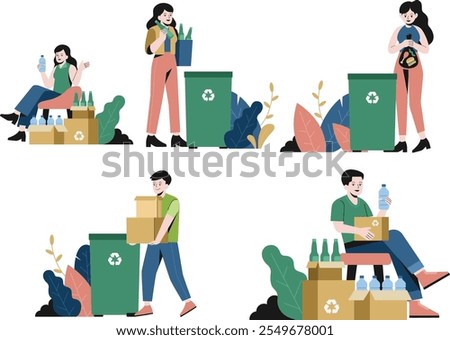 a set of enviroment day set illustration