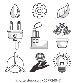 Set Of Enviromental Recycle Ecology Icon