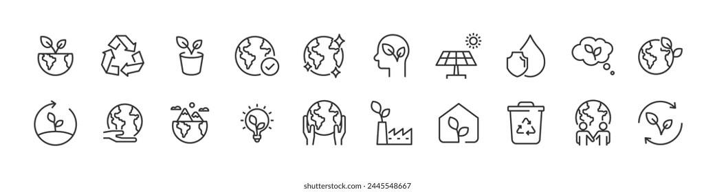 Reihe von Umwelt-Icons, Ökologie, nachhaltig, 