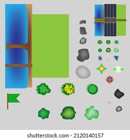 Set of Environment, Vector illustration, Flat Style, Isolated on Grey Background