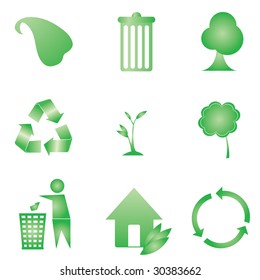 set of environmental icons