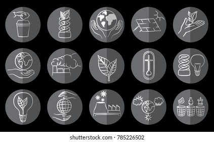 Set of environmental icons, ecological environment
