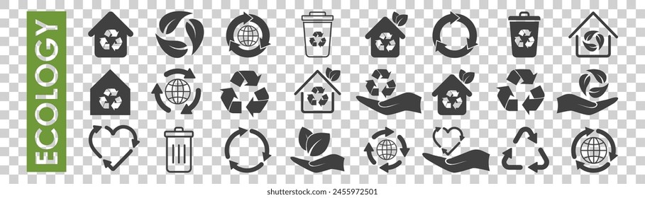 Set von Umwelt-Icons auf weißem Hintergrund.