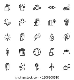 Set of environmental line icons