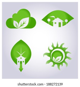 Set environmental protection on a light gray background