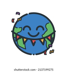 Set of environmental related colored line icons. Ecology and colorful linear icons about nature. Eco-friendly flat color line vector sign collection.