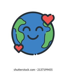 Set of environmental related colored line icons. Ecology and colorful linear icons about nature. Eco-friendly flat color line vector sign collection.