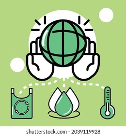 set of environmentally and sustainable icons