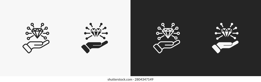 Set of envision icon in black and white collection