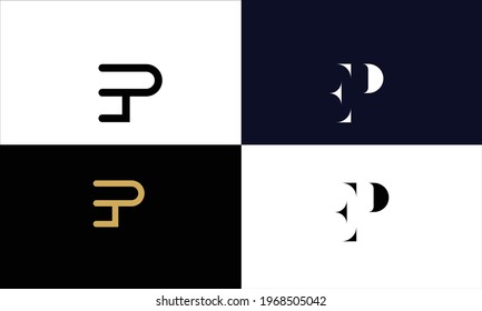 Set von EP, PE Abstrakte Buchstaben Logo-Monogramm