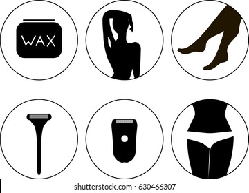 Set of epilation icons