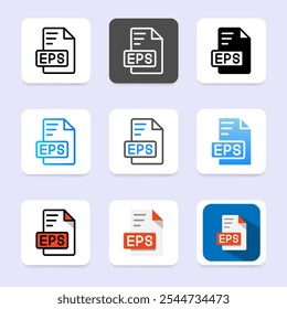 Set eps file type icon. format, extension document design.