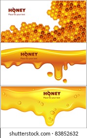 Set of EPS10 vector honey banners