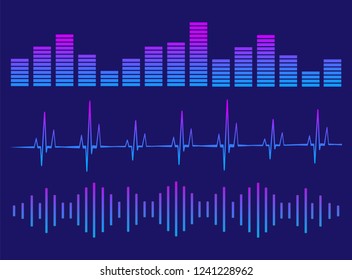 A set of equalizers. Equalizer for music player.