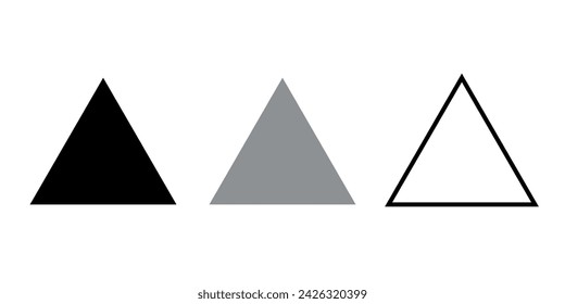 Set of equilateral triangle in mathematics. Three sides with same length. Geometric shape. Science lessons for your classroom.