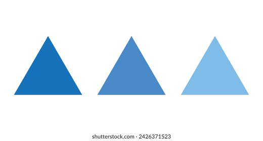 Set of equilateral triangle in mathematics. Three sides with same length. Geometric shape. Science lessons for your classroom.
