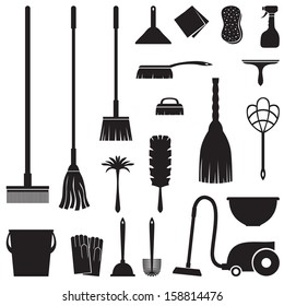 A set of equipment for house cleaning