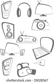 Set of equipment icons
