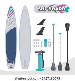 Set of equipment Inflatable standup paddle board