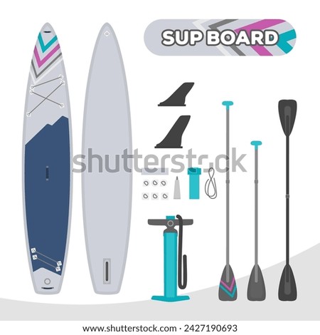 Set of equipment Inflatable standup paddle board