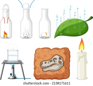 Set of equipment needed for science experiment illustration