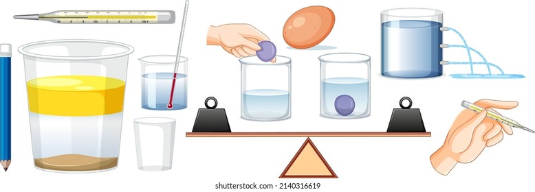 Set of equipment needed for science experiment illustration