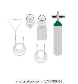 The set of equipment for oxygenation administration.