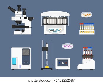 A set of equipment for a pathology laboratory. Equipment for medical laboratory, for research